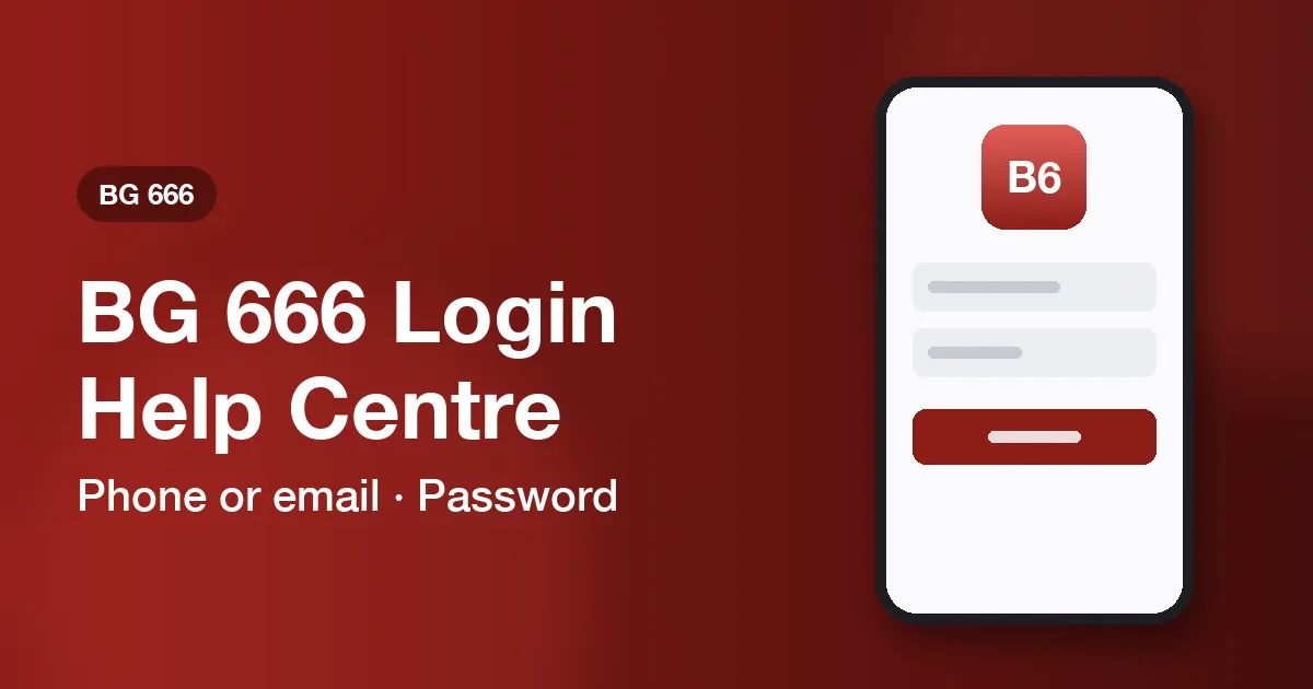 Help centre banner for BG 666 login showing the phone and email sign-in options