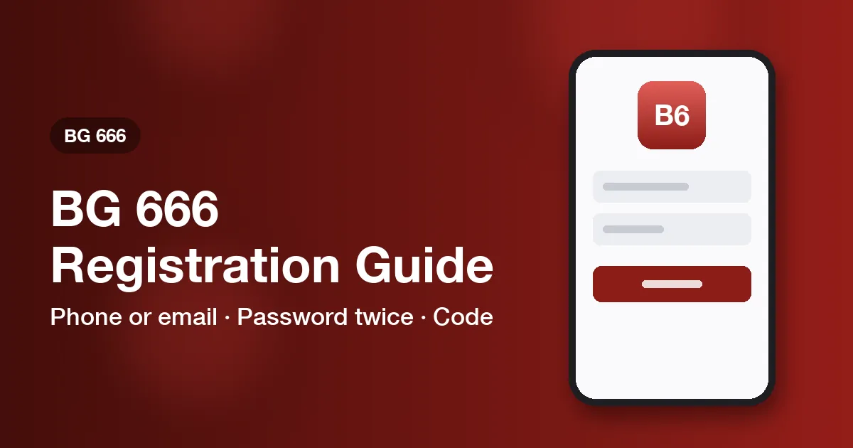 Banner for the BG 666 registration guide showing a sign-up form